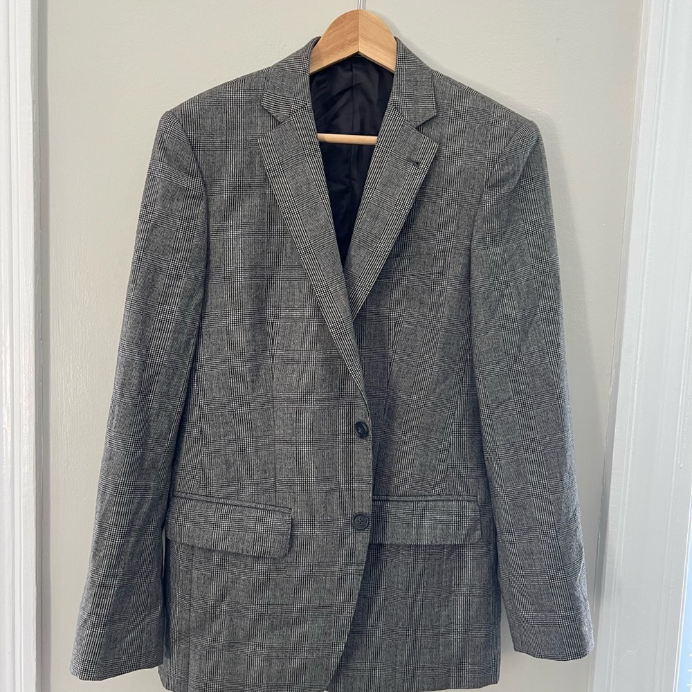 Blank Label 38R glen plaid wool suit jacket.